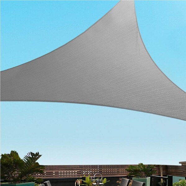 Instahut Sun Shade Sail Cloth Shadecloth Rectangle Canopy Grey 280gsm 5X5X7.1M