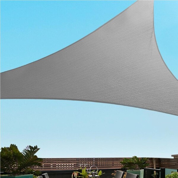 Instahut Shade Sail ShadeCloth Heavy Duty Sun Canopy Triangle Square Rectangle Grey / 6 x 6 x 6m(280gsm)