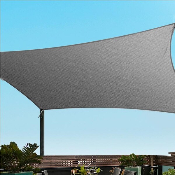 Instahut Shade Sail ShadeCloth Heavy Duty Sun Canopy Triangle Square Rectangle Grey / 5 x 6m(185gsm)