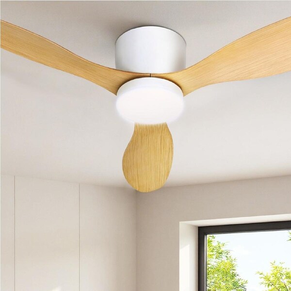 52 Inch Devanti Ceiling Fan DC Motor w/Light w/Remote - Dark Wood / Light Wood Light Wood