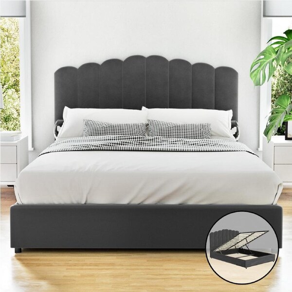 Artiss Bed Frame Queen Size Gas Lift Mattress Base Storage FION Series KS/D/Q/K Grey / Double