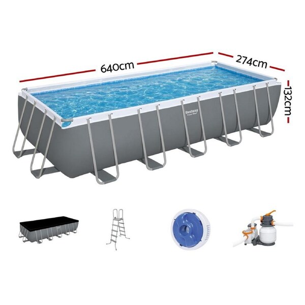 Bestway Swimming Pool 412x201x122cm Steel Frame Pool Set w/Pump Ladder 640x274x132 cm