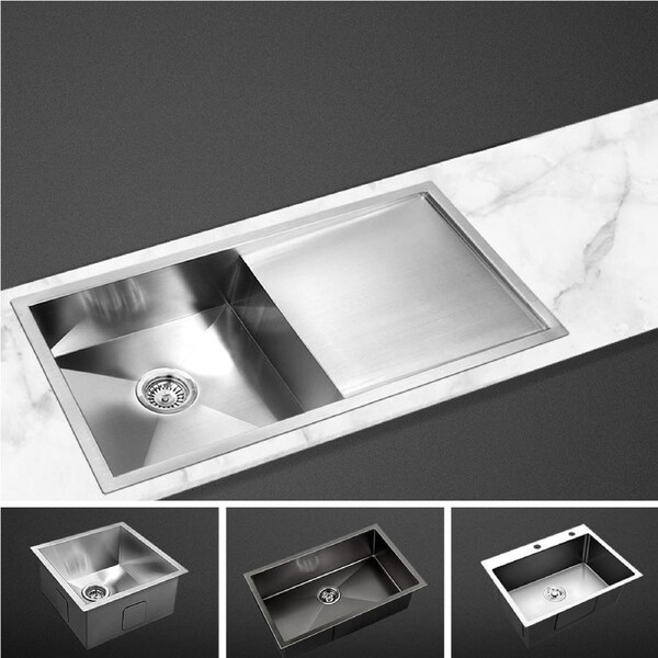 Cefito Kitchen Sink 111X45CM Stainless Steel Basin Double Bowl Laundry Silver Model 4