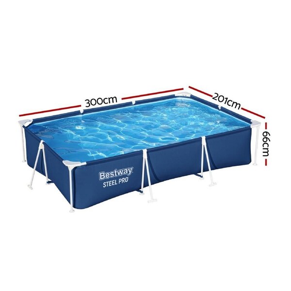 400x211x81cm Bestway Swimming Pool Steel Frame Above Ground Pools 5700L 300x201x66 cm