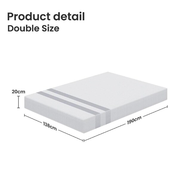 20cm BedStory Two Sided Gel Memory Foam Mattress Medium Soft/Firm - All Sizes Double