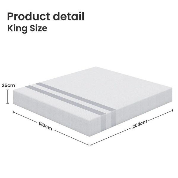 25cm BedStory Two Sided Gel Memory Foam Mattress Medium/Firm - All Sizes King