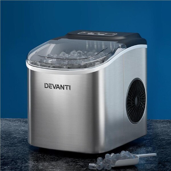 Devanti 12kg Ice Maker Machine w/Self Cleaning Sliver
