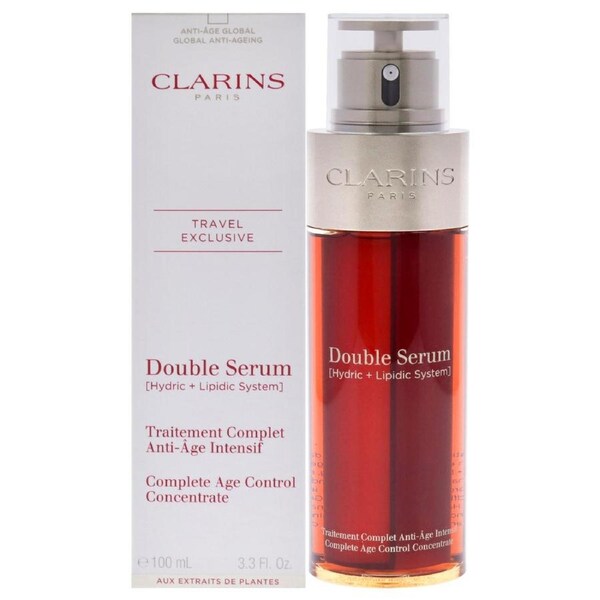 Double Serum Complete Age Control Concentrate by Clarins for Unisex - 3.3 oz Serum 3.3 oz