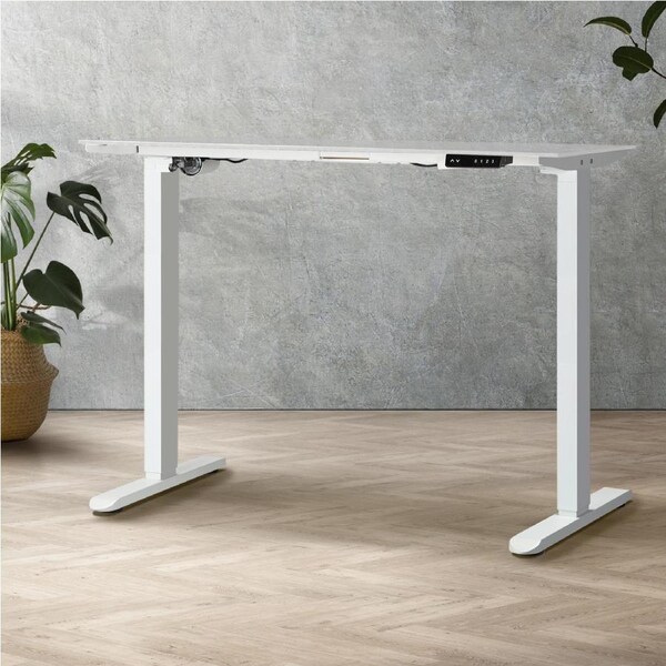 Oikiture Electric Standing Desk Leg Frame Dual/Single Motor White-Single Motor
