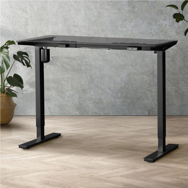 Oikiture Electric Standing Desk Frame Only Dual/Single Motor Height Adjustable Black-S1