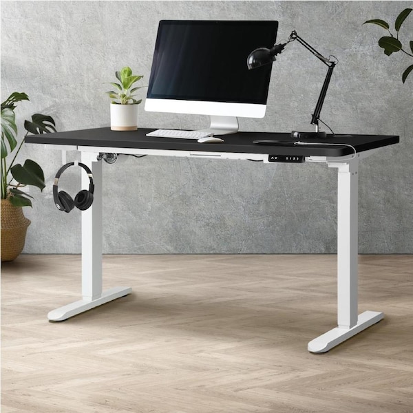 Oikiture Electric Standing Desk Dual/Single Motor 120-160CM 4 Colours White&Black-140cm M1