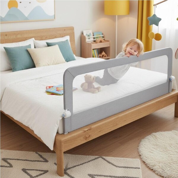 Bopeep 150-200cm Adjustable Baby Bed Rail Foldable Safety Guard, 70/83cm Height M - 180cm x 70cm/83cm