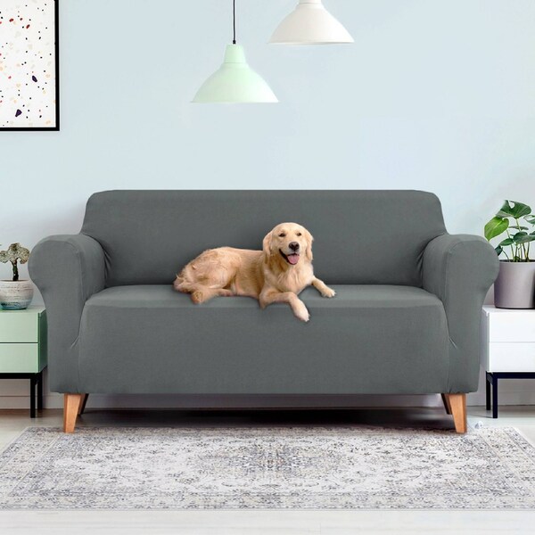 2/3/4 Seater Artiss Sofa Covers Couch Covers Slip Cover Stretch Grey Grey - 4 Seater