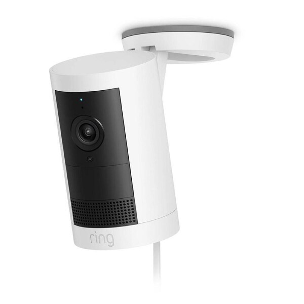 Ring Outdoor Security Camera Plus 2K Plug-In - White White