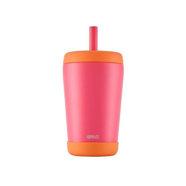 Avanti YumYum Insulated Tumbler With Straw And Bumper 350ml Melon/Orange