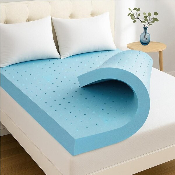 Giselle Bedding Memory Foam Mattress Topper Ventilated Cool Gel 5/8cm ALL SIZE 12cm Gel-King
