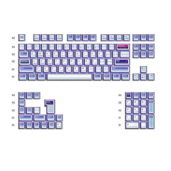 Keytok KOL CTRL Purple Dye-Sub PBT Keycaps 122pcs / Set Multi
