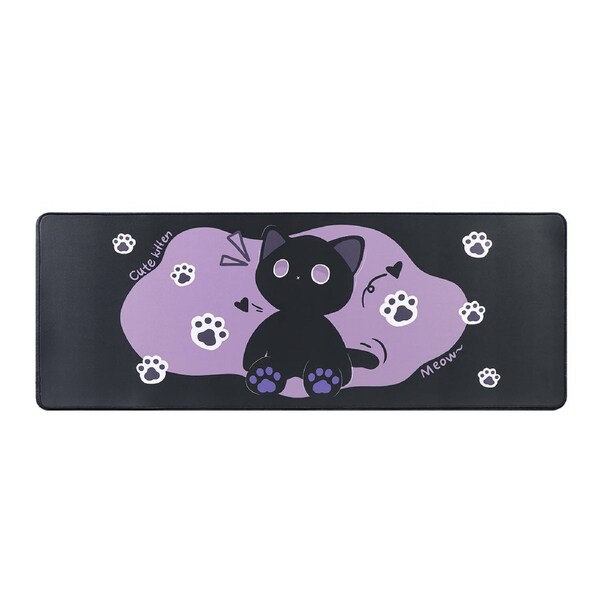 YUZNII Oversized Cartoon Kitten Desk Mat 800x300x3mm Mousepad Sweet Cat