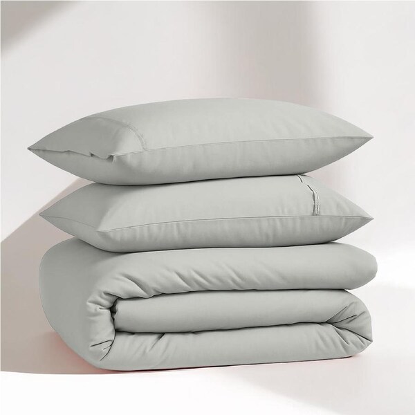 100% Organic Washed Cotton Quilt Cover Set - Silver King