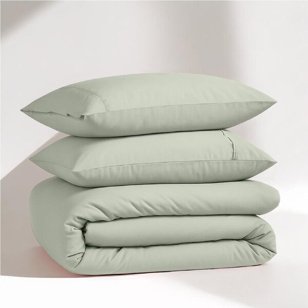 100% Organic Washed Cotton Quilt Cover Set - Mineral Queen