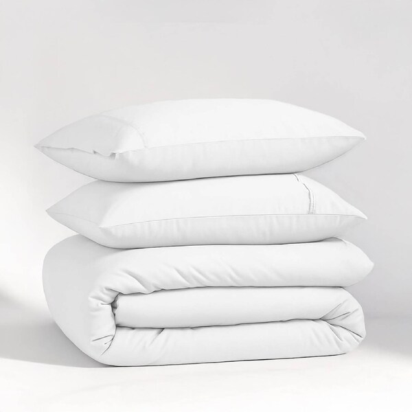 100% Organic Washed Cotton Quilt Cover Set - White King