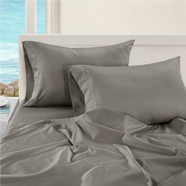 1000TC Pure Egyptian Cotton Sheet Set - Charcoal Super King