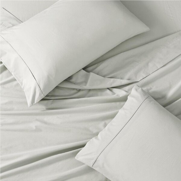 100% Organic Washed Cotton Sheet Set - Mineral Double