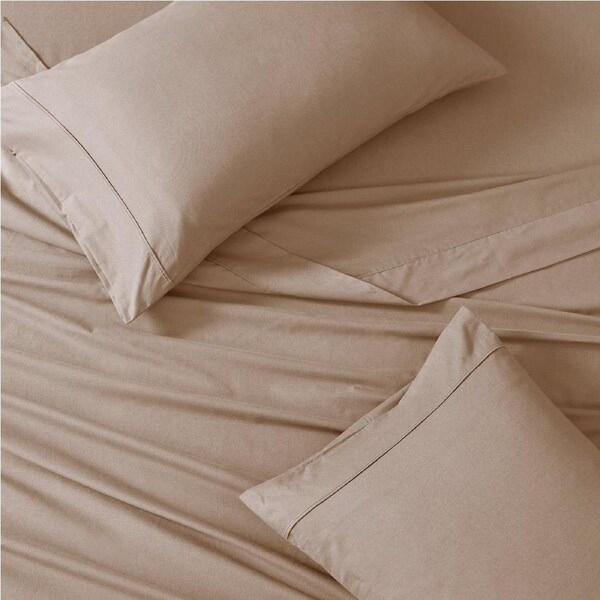 100% Organic Washed Cotton Sheet Set - Taupe Queen