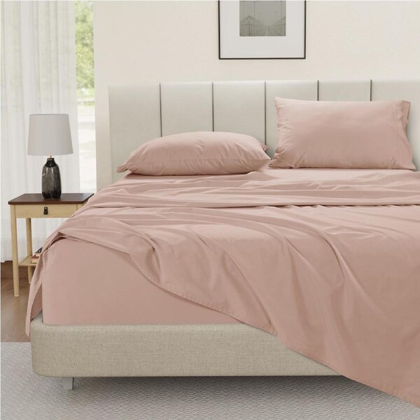 100% Cotton Percale Sheet Set - Sepia Rose Queen