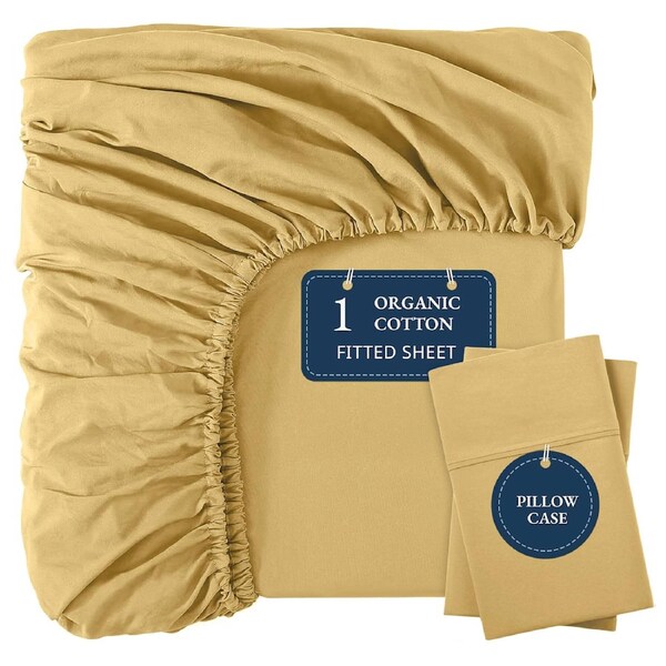 100% Organic Washed Cotton Fitted Sheet Set - Cocoon Single