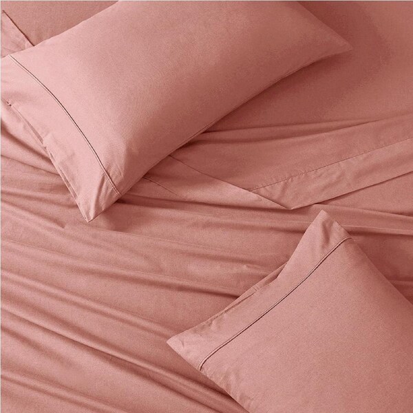 100% Organic Washed Cotton Sheet Set - Rose Dawn Queen
