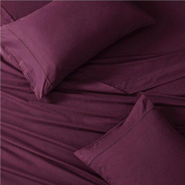 100% Organic Washed Cotton Sheet Set - Windsor Wine Queen