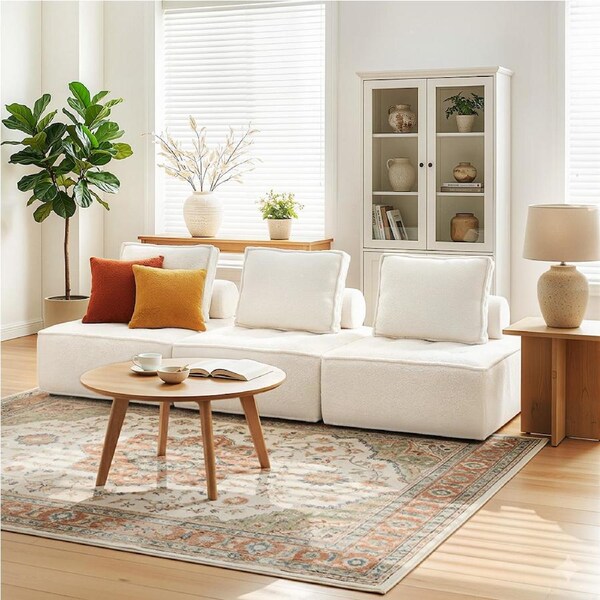 Artiss 1/2/3/4/5/6 PCS Modular Sofa Lounge Sofa Convertible Comfy Couch Floor Couches Bed Beige 3 Seater