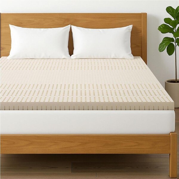 Giselle Bedding Latex Mattress Topper 7.5cm Thick S/D/Q/K Size Bed 7-zone Toppers w/Cover Double