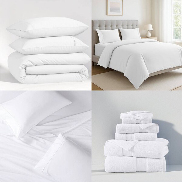 Organic Cotton Bedding & Towel Bundle - White King