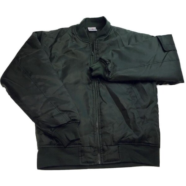 Plus Size Quilted Jacket Zip Up Classic Padded Flight Flying Winter Big & Tall - Bottle Green 6XL