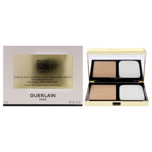 Parure Gold Skin Control Matte Compact Foundation - 3N Medium Skin with Neutral Beige Undertones by Guerlain for Women - 0.3 oz Foundation (Refillable) 0.3 oz