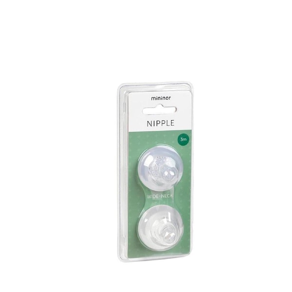 Mininor Baby Bottle Teat - 2 Pack 3 months