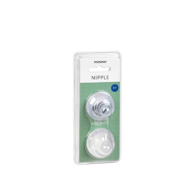 Mininor Baby Bottle Teat - 2 Pack 9 months