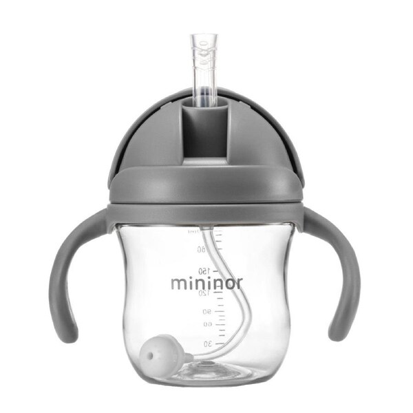 Mininor Straw Bottle Grey Seal