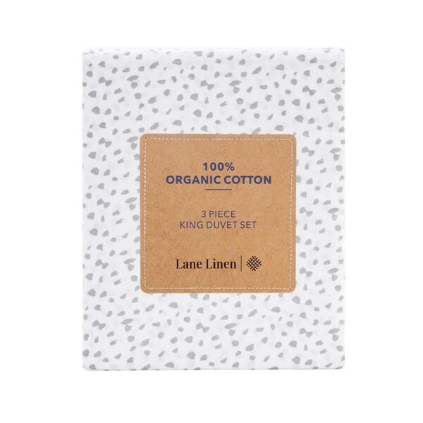 100% Organic Washed Cotton Quilt Cover Set - Haze Grey Super King