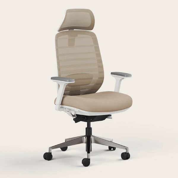 RECESS Ergo Pro 2.0, 8-Point Adjustable Premium Ergonomic Office Chair Sandstone - Headrest