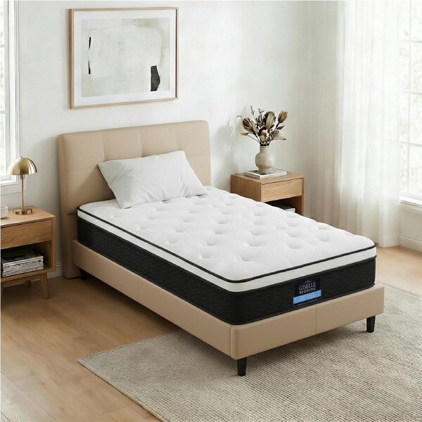 1 Giselle Mattress Queen Double King Single Bed Firm Spring Foam Pillow Euro Top Ella / Single