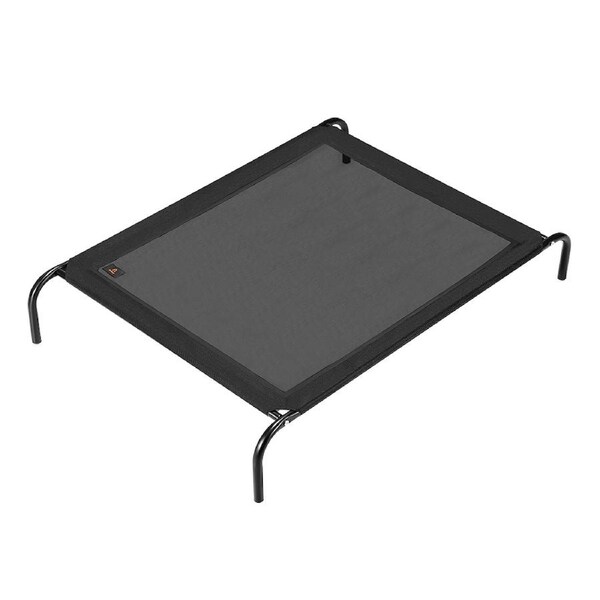 Petzly Elevated Trampoline Raised Pet Dog Bed Washable Breathable Mesh Black - M