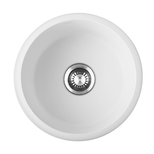 Welba Kitchen Sink Basin Stone Sink Bathroom Laundry Single Double Bowl White-430x430mm