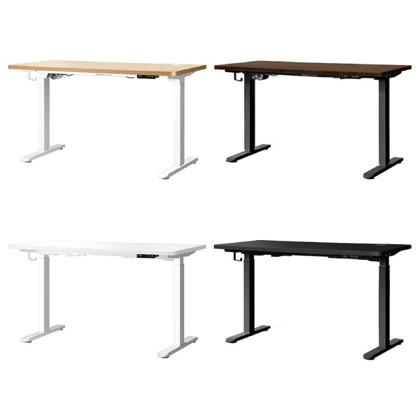 Oikiture Electric Standing Desk Dual/Single Motor 120-160CM 4 Colours One Motor BK Leg+120cm BK Top