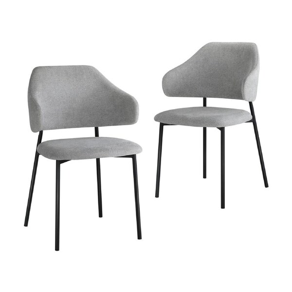 Oikiture 2x Dining Chair Accent Chairs Tub Armchairs Sherpa 4 Style Style 2/Grey&Black