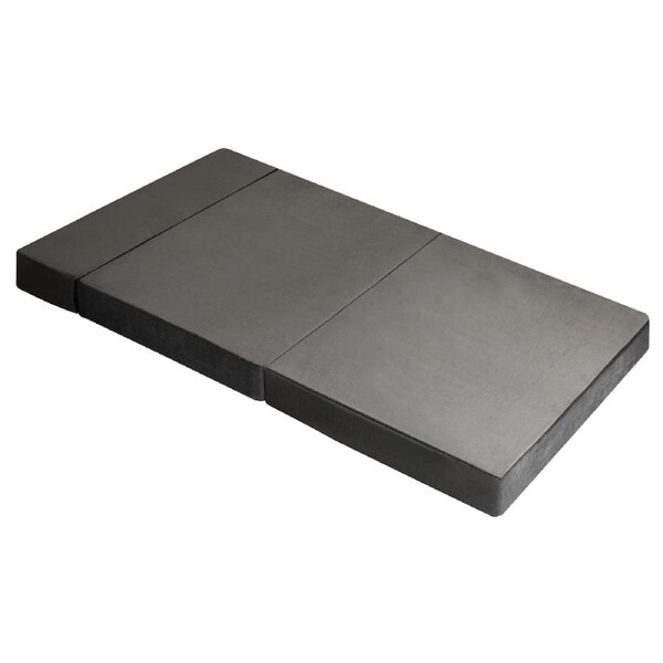Bedra Folding Mattress Foldable Bed 3 4 Fold Sleeping Floor Mat Camping Cushion Model 4-Grey Velvet-Double