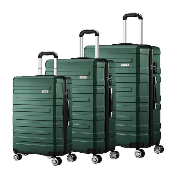 Mazam 1/2/3PCS Luggage Suitcase Trolley Set Travel TSA Lock Storage Hard Case 3PCS 20"+24"+28"/Green