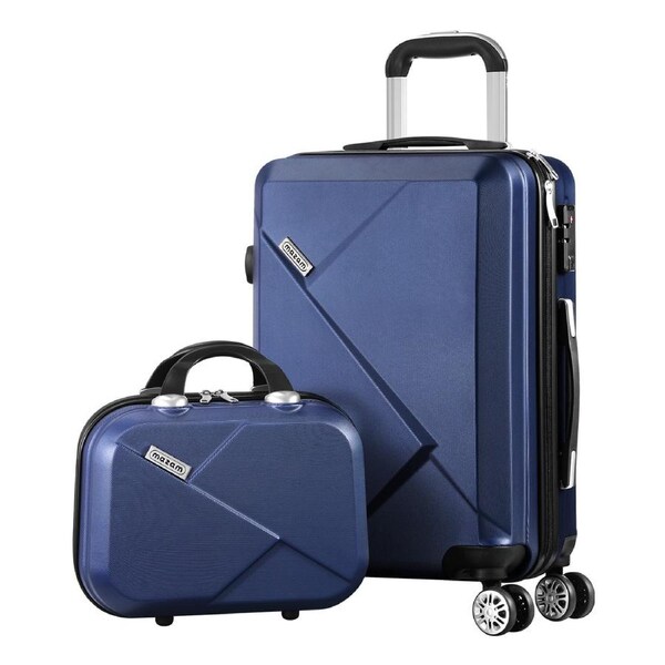 Mazam 1/2/3PCS Luggage Suitcase Trolley Set Travel TSA Lock Storage Hard Case 2PCS( 20"+12")/Navy